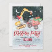 Weihnachts-Party Red Truck Gift Construction Birth Einladung (Vorderseite)