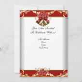 Weihnachts-Party Red White Gold Einladung (Rückseite)