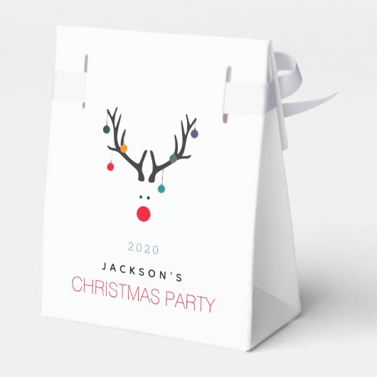 Weihnachts-Party Rentiere modern minimalistisch Geschenkschachtel (Rückseite)