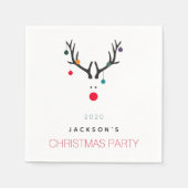 Weihnachts-Party-Rentierfamilie Serviette (Vorderseite)