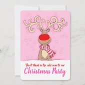 Weihnachts-Party Rentierpink kommen in Einladungen (Vorderseite)