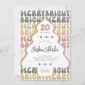 Weihnachts Party Retro Groovy Frische Pasta machen Einladung (Vorderseite)