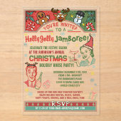 Weihnachts-Party Retro Winter Xmas Spaß Acryleinladungen (Vorderseite)