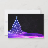 Weihnachts Party Rosa Blau Shiny Tree Winter Schwa RSVP Karte (Rückseite)