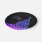 Weihnachts Party Rosa Blauer Tree Winter Schwarz R Pappteller (Schrägansicht)