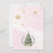 Weihnachts-Party | Rosa Gold Winterurlaub Einladung (Rückseite)