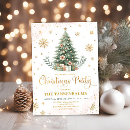 Weihnachts-Party | Rosa Gold Winterurlaub Einladung