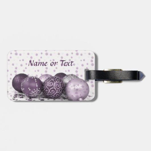 Weihnachts-Party Rosa Lila Ornamente Schneeflocke Gepäckanhänger (Rückseite horizontal)