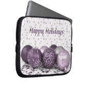 Weihnachts-Party Rosa Lila Ornamente Schneeflocke Laptopschutzhülle (Vorne Rechts)