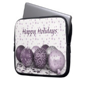 Weihnachts-Party Rosa Lila Ornamente Schneeflocke Laptopschutzhülle (Vorderseite Links)