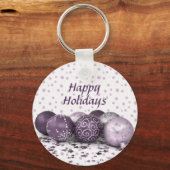 Weihnachts-Party Rosa Lila Ornamente Schneeflocke Schlüsselanhänger (Vorderseite)