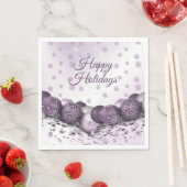 Weihnachts-Party Rosa Lila Ornamente Schneeflocken Serviette (Beispiel)