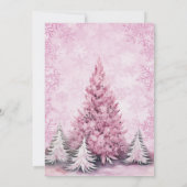 Weihnachts-Party rosa Schneeflocken Luxus Einladung (Rückseite)