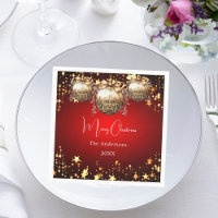 Weihnachts-Party Rot-Gold-Baubles-Dinner