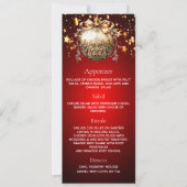 Weihnachts-Party Rot-Gold-Bauernkarte Einladung (Vorderseite)