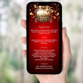 Weihnachts-Party Rot-Gold-Bauernkarte Einladung