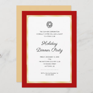 Weihnachts-Party   Rot und Gold Einladung