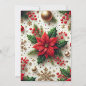 Weihnachts-Party Rot und Gold Einladung (Rückseite)