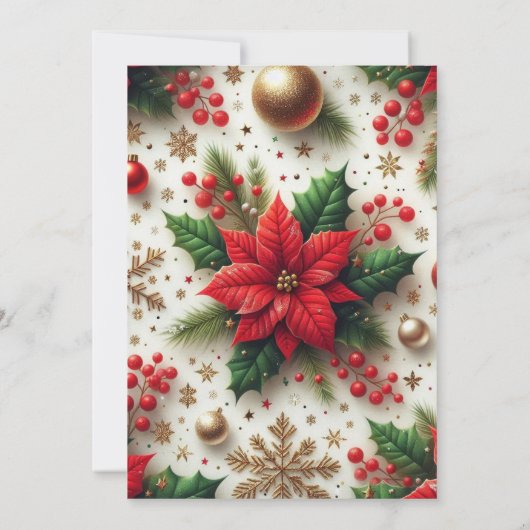 Weihnachts-Party Rot und Gold Einladung (Rückseite)