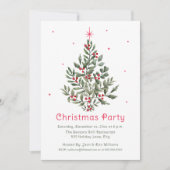 Weihnachts-Party Rot und Weiß Einladung (Vorderseite)