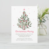 Weihnachts-Party Rot und Weiß Einladung (Stehend Vorderseite)