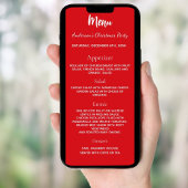 Weihnachts-Party Rot-Weiß-Dinner-Karte Einladung