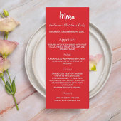 Weihnachts-Party Rot-Weiß-Dinner-Karte Einladung