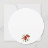 Weihnachts-Party Rote Flora Poinsettia Runde Einladung (Rückseite)