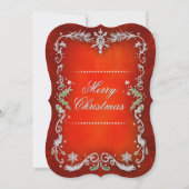 Weihnachts-Party Rote grüne und weiße Grenze Einla Einladung (Rückseite)