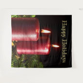 Weihnachts Party Rote Kerzen Winterferien Wandteppich (Vorderseite (Horizontal))