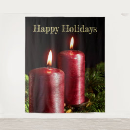 Weihnachts Party Rote Kerzen Winterferien Wandteppich