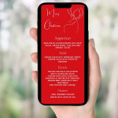 Weihnachts-Party Rote Rentiere Dinner Menü Karte