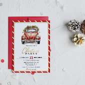 Weihnachts-Party Rote Vintage Karte Einladung