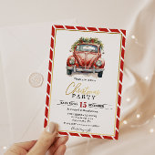 Weihnachts-Party Rote Vintage Karte Einladung