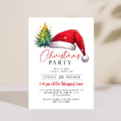 Weihnachts Party Rote Weihnachtsmannmütze Treppen Einladung