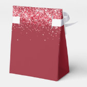 Weihnachts Party Roter Glitzer elegant modern Geschenkschachtel (Rückseite)