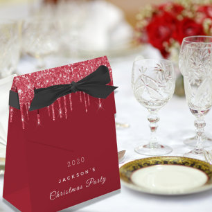 Weihnachts Party Roter Glitzer Tropfen elegant mod Geschenkschachtel
