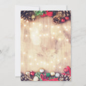 Weihnachts-Party Rustikale Strandleuchten Kiefernf Einladung (Rückseite)
