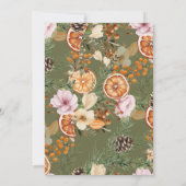 Weihnachts-Party rustikale trockene Orangen botani Einladung (Rückseite)