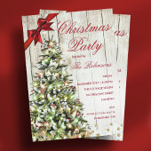 Weihnachts-Party | Rustikaler Baumbestand und Rote Einladung