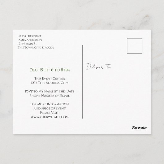 Weihnachts-Party Sailboat Save the Date Postkarte (Rückseite)