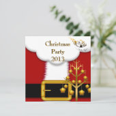 Weihnachts-Party Santa Anzug Einladung (Stehend Vorderseite)