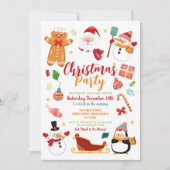 Weihnachts-Party Santa Gingerbread Snowman Spaß Einladung (Vorderseite)