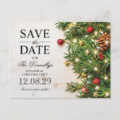 Weihnachts-Party Save the Date Ankündigungspostkarte (Vorderseite)