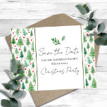 Weihnachts-Party Save the Date Baum Postkarte<br><div class="desc">Fun Aquarell Weihnachtsdesign. Alle Texte sind individuell einstellbar und lassen sich für Ihr eigenes Party leicht ändern. Save the Date Weihnachts-Party-Postkarten der Familie.</div>