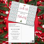 Weihnachts-Party Save the Date Bäume Postkarte<br><div class="desc">Spaß Weihnachtsmuster mit Weihnachtsbaumdesign. Alle Texte sind editierbar,  anpassbar und leicht mit Ihren Party-Details zu ändern.</div>