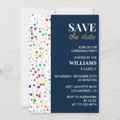 Weihnachts-Party Save the Date Confetti Einladung (Vorderseite)