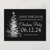 Weihnachts-Party Save the Date funkelnd Baum Schwa Ankündigungspostkarte (Vorderseite)