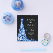 Weihnachts-Party Save the Date Glam Blue Invite Flyer (Einzeln)