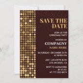 Weihnachts-Party Save the Date Gold Einladung (Vorderseite)
